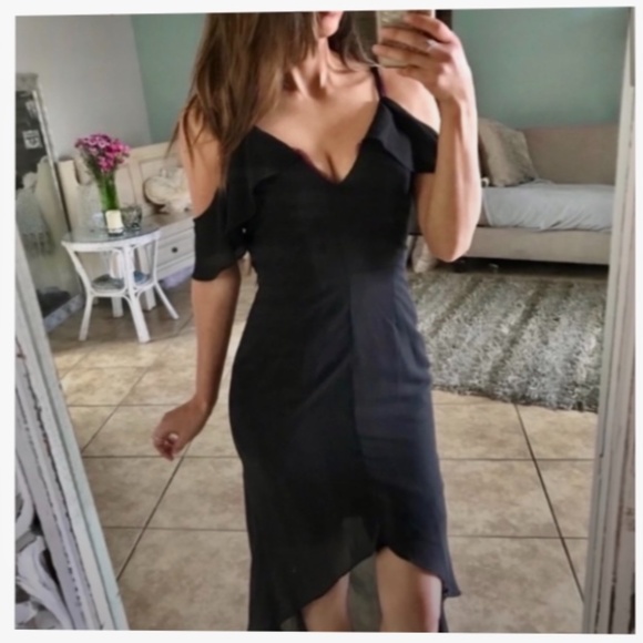 🪞 NEW chiffon flutter sleeve front split long maxi dress by missguided - Picture 1 of 10